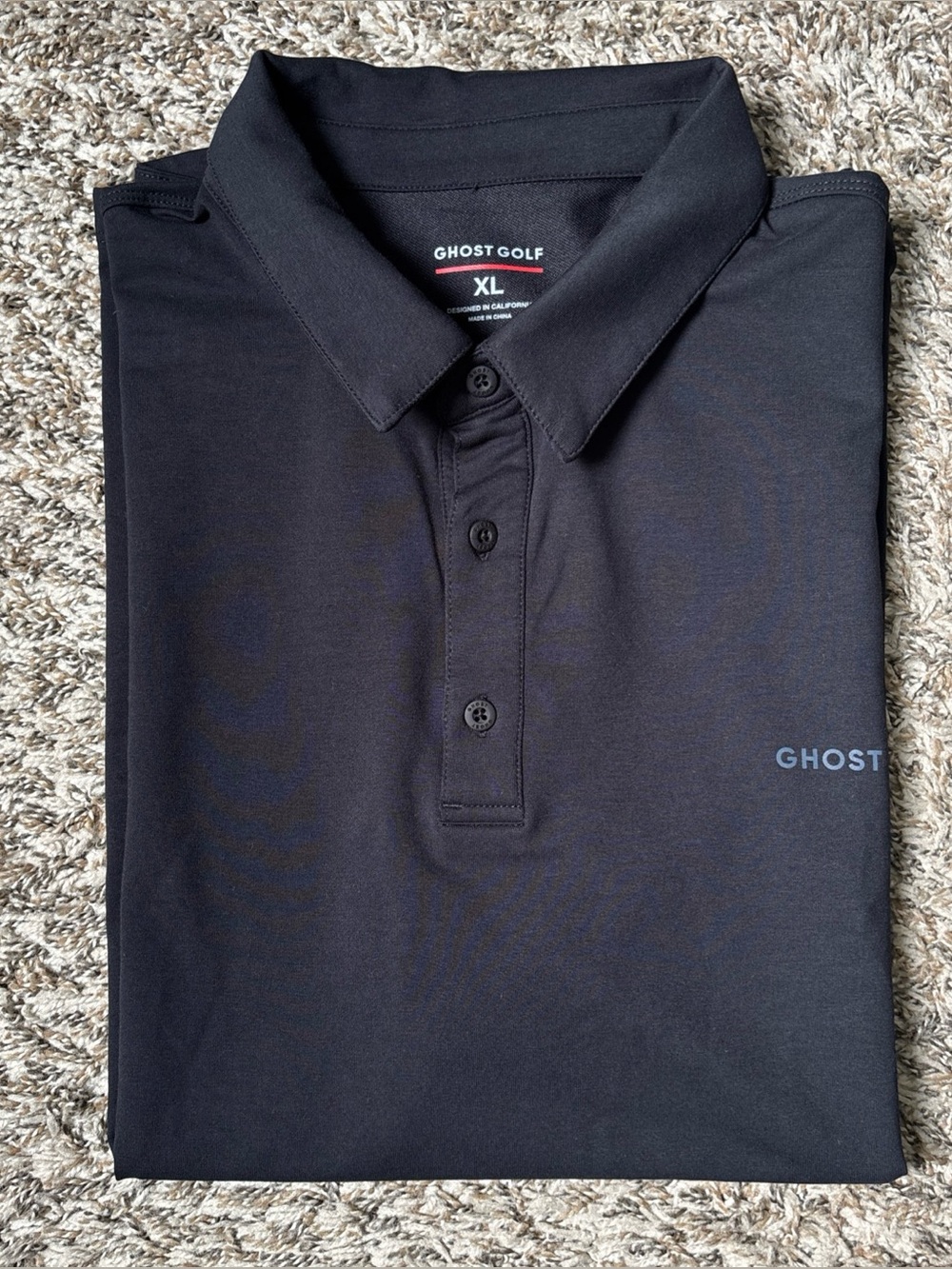 Ghost Golf Black Polo Shirt
